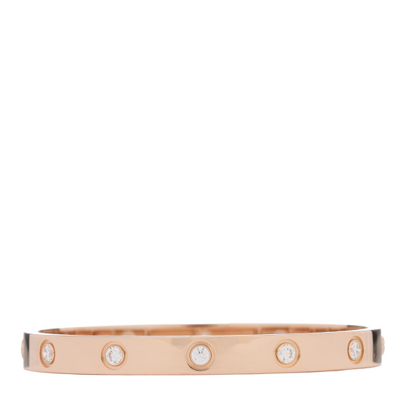 CARTIER 18K Pink Gold 10 Diamond LOVE Bracelet 16