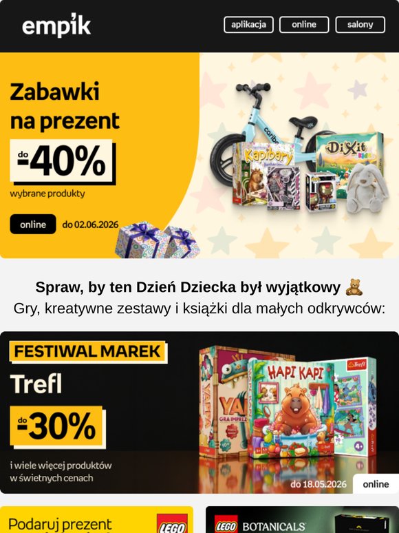 🎈 Zabawki i prezenty na Dzień Dziecka do -40%