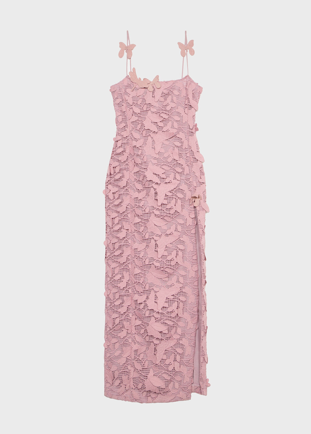 Long dress in macramé lace