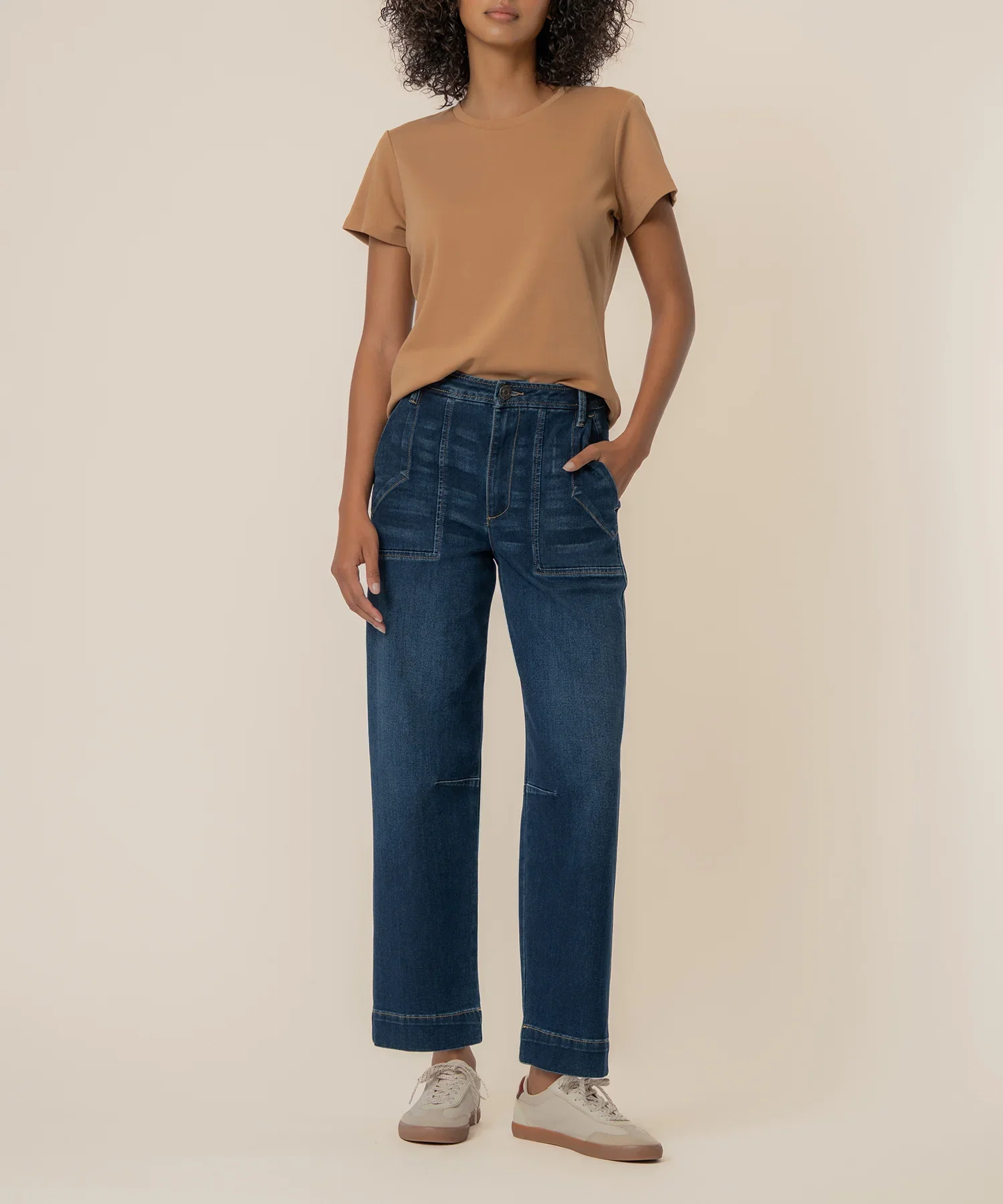 Image of Ashton Wide Leg Barrel in Dark Wash