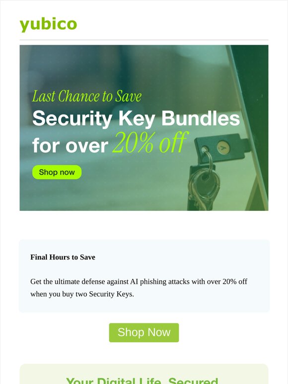 FINAL HOURS: Two Security Keys for over 20% Off