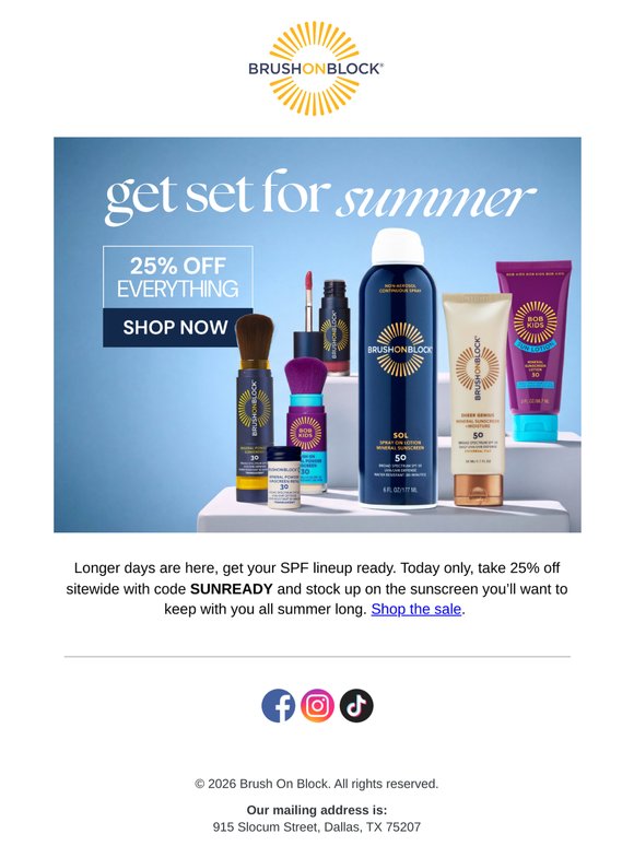 Get Set for Summer ☀️ 25% Off Everything