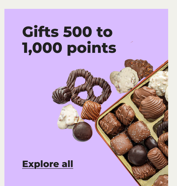 Gifts from 500-1,000 points - Explore all