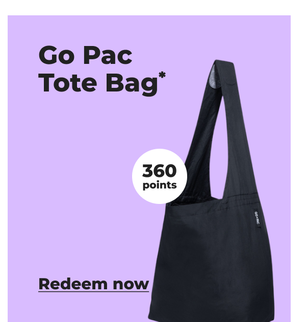 Go Pac Tote Bag* (with 360 points) - Redeem now