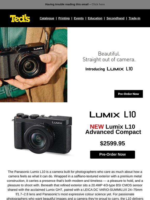 Pre-Orders now open for the Lumix L10 Advanced Compact