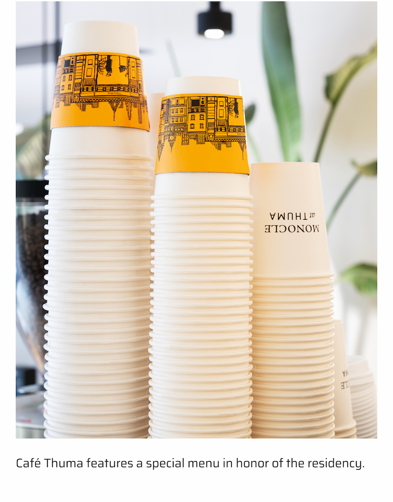 Cafe Thuma features a special menu in honor of our residency.