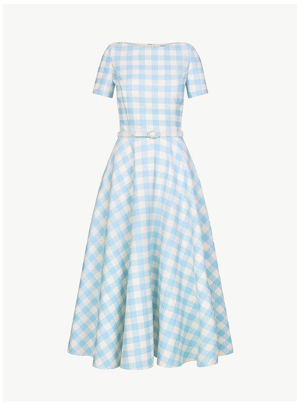 Gingham Wool-Blend Dress