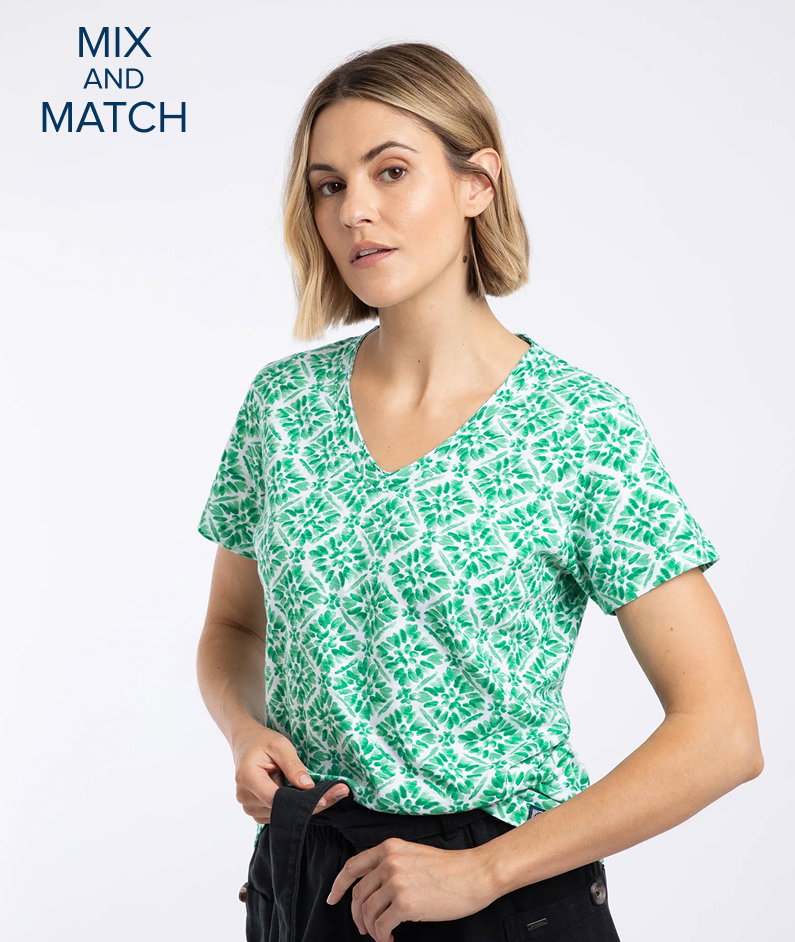 Merica Printed Jersey T-Shirt Beach Glass