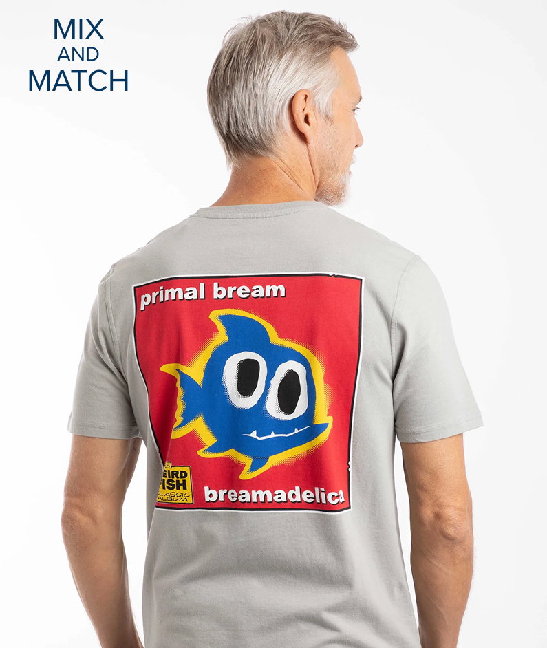 Primal Bream Back Print Artist T-Shirt Limestone