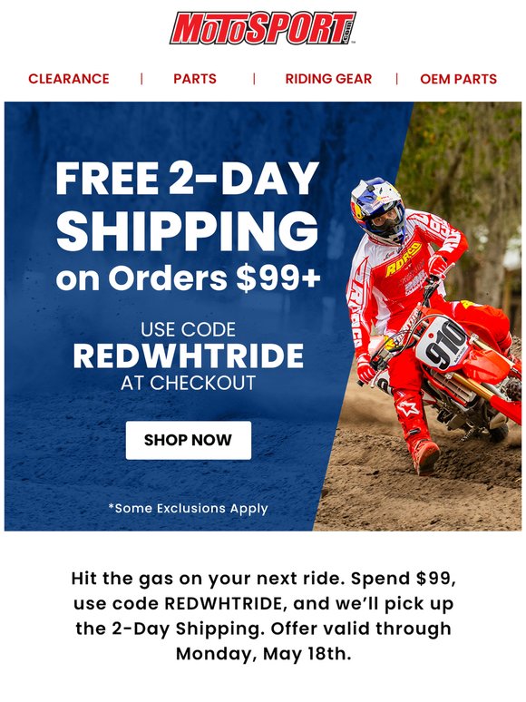Shipping Alert! Free 2-Day Delivery on Orders $99+