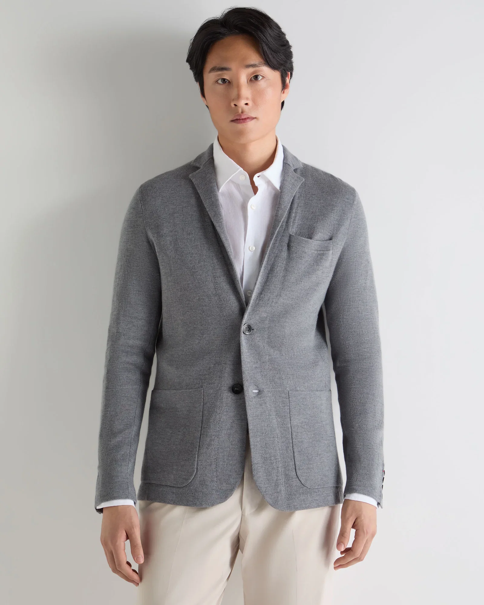 Image of Men's Marlborough Fine Gauge Cashmere Jacket Graphite Grey