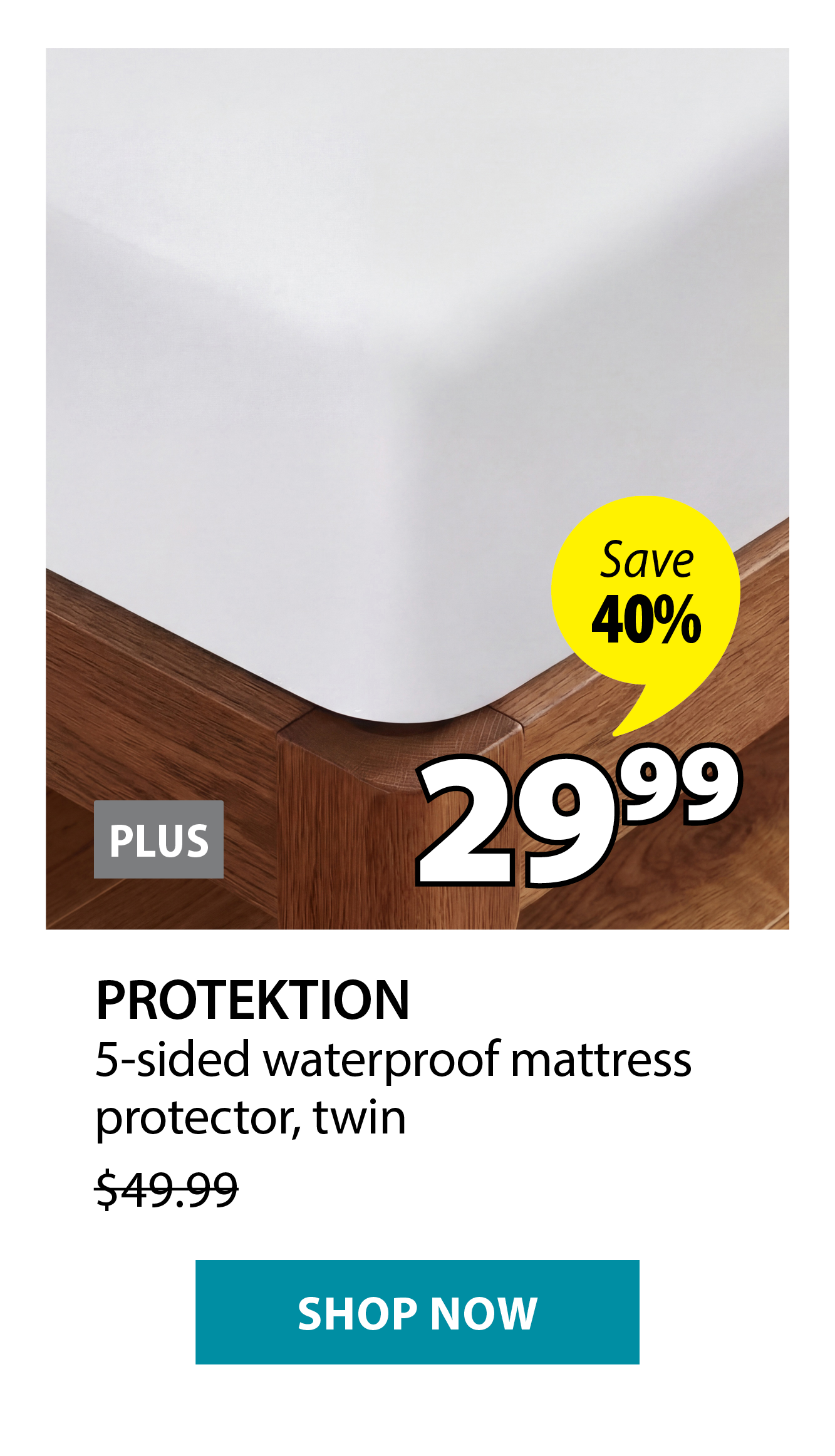 PROTEKTION 5-sided waterproof mattress protector | Save 40%