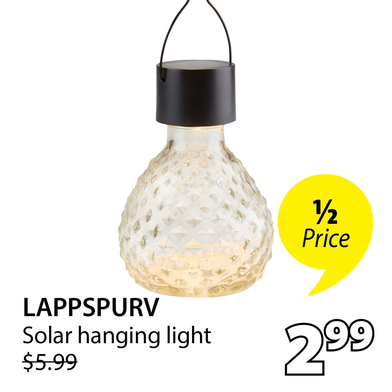 LAPPSPURV Solar hanging light | 1/2 Price