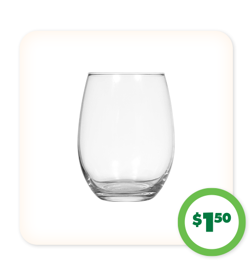 $1.50 Stemless Wine Glasses