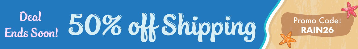 50% off shipping*. Promo Code: RAIN26. *Restrictions apply; see website for details. Ends 05/15/26