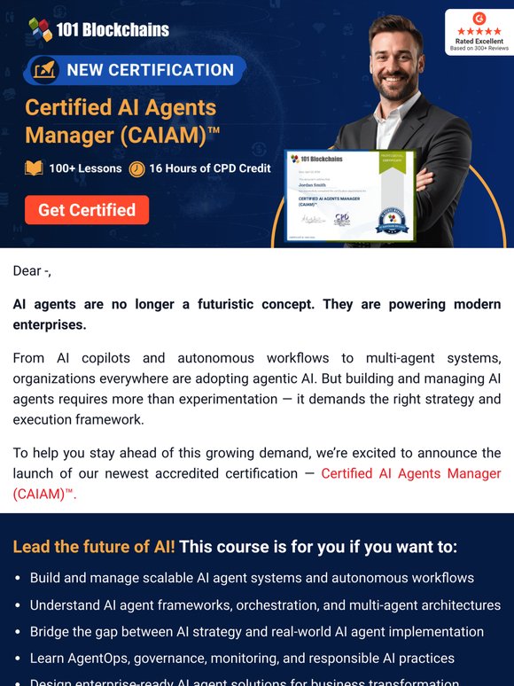 🚀 Introducing Our New Certified AI Agents Manager (CAIAM)™ Certification