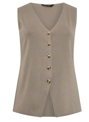 EVANS Curve Taupe Knitted Waistcoat