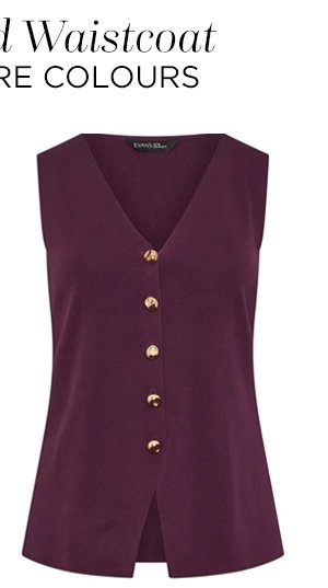 EVANS Curve Plum Purple Knitted Waistcoat