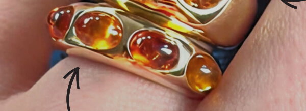 5 Oval Spessartine Garnet Yellow Gold Classic Nomad Ring