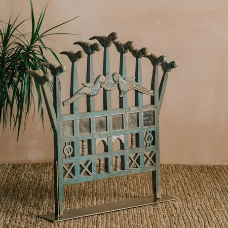 Vintage Carved Wooden Bird Panel