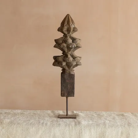Vintage Decoratively Carved Sculpture on a Stand