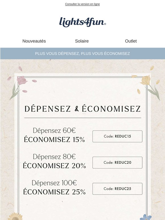 -10%, -15%, -25% sur tout 🔥