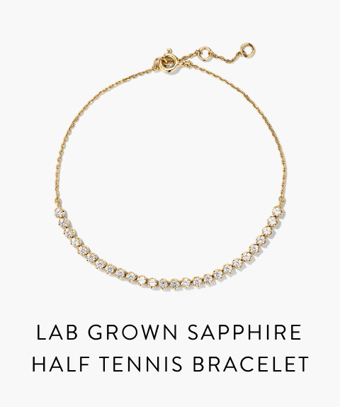 Lab Grown Sapphire Half Tennis Bracelet.