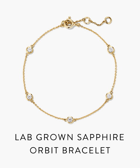 Lab Grown Sapphire Orbit Bracelet.