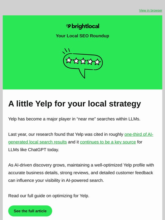 A little Yelp for your local strategy ✍️