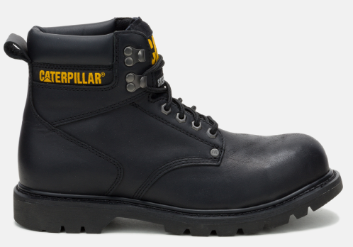 CAT Footwear - Men's Second Shift Steel Toe Work Boot - Black colorway.