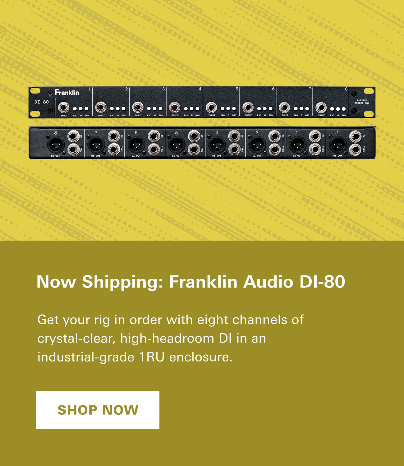 Reserve Today: Franklin Audio DI-80