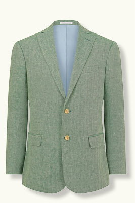 Green Herringbone Linen Jacket