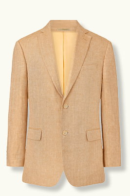 Caramel Herringbone Linen Jacket