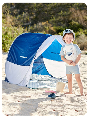 Strandmuschel mit UV-Schutz, UPF 40+ - dunkelblau