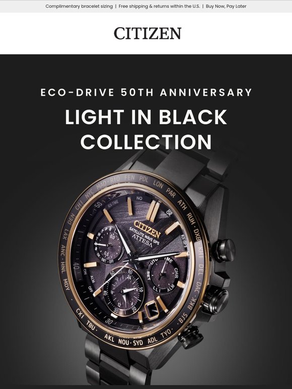 It’s here: The LIGHT in BLACK Eco-Drive 50th Anniversary Collection