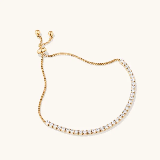 Cubic Zirconia Tennis Bracelet in Gold Plated Sterling Silver