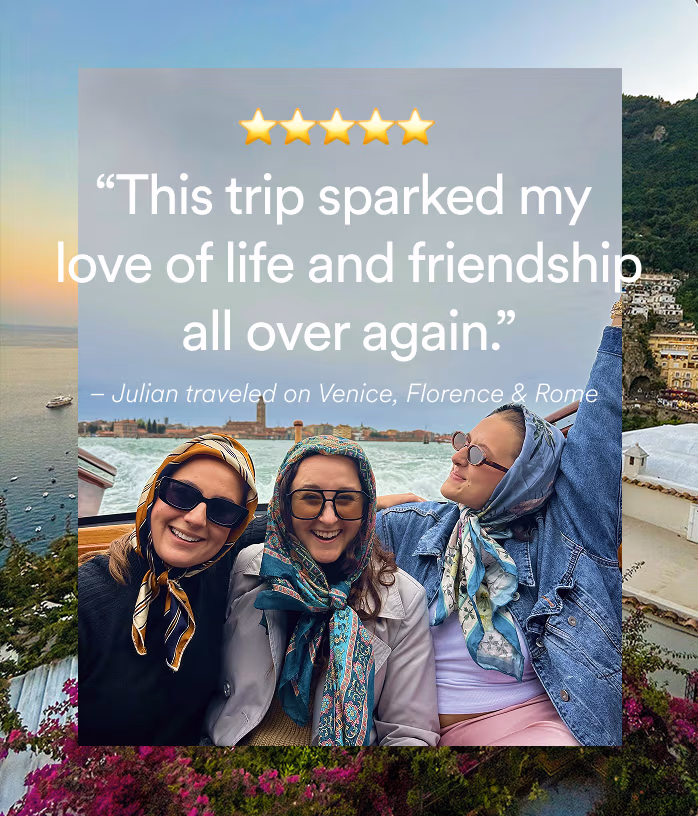 Julian's testimonial — Venice, Florence & Rome
