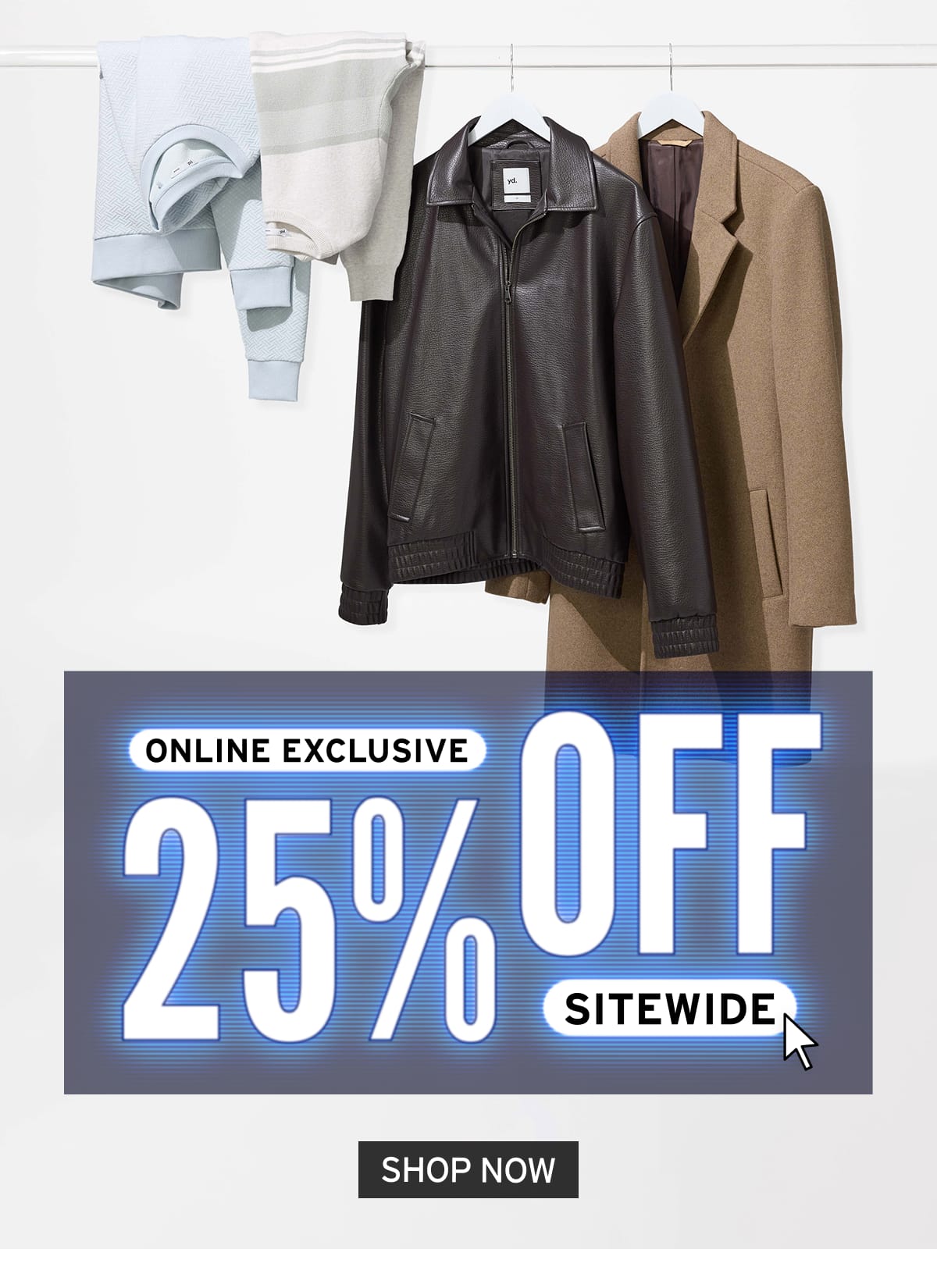yd. men’s all products category page showcasing the complete range of menswear including dress shirts, casual shirts, chinos, jeans, suits, jackets, knitwear, polos, footwear, and accessories designed for versatile everyday, business, and formal styling.