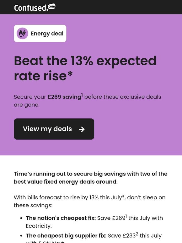 Ending Monday: Save £269 on your energy this July