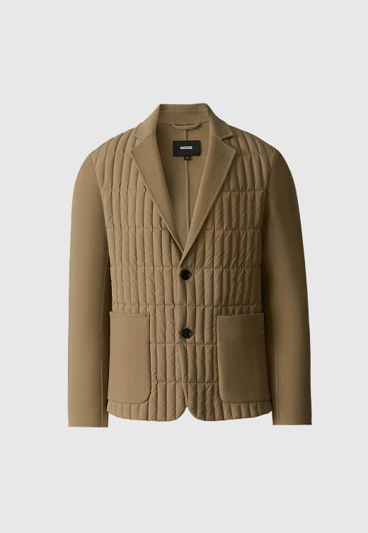 JOHN Mixed-media vertical quilt blazer for Men