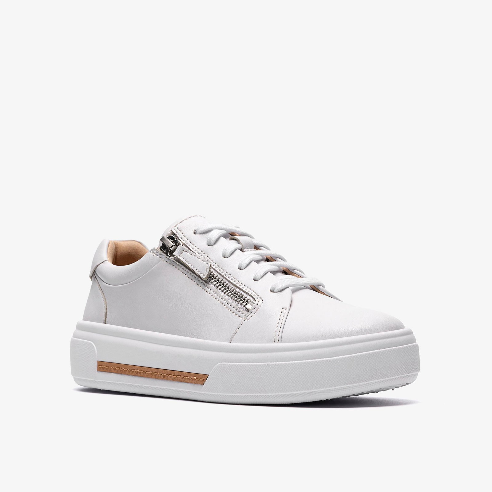 Shop Hollyrose Zip White Leather
