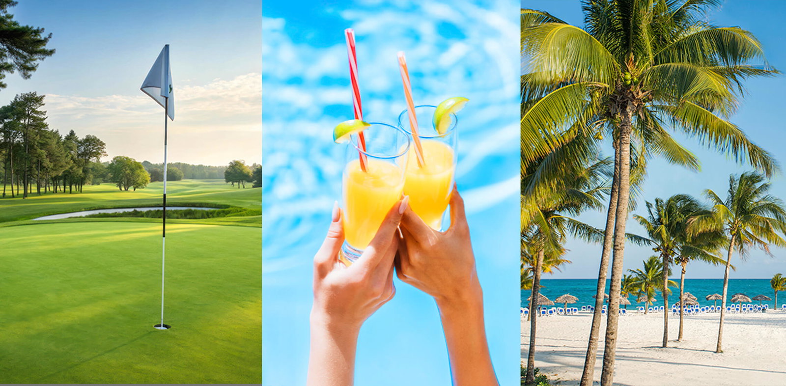 Golf Course, Beverages, Palm Trees