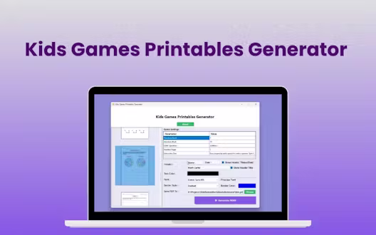 Kids Games Printables Generator (Win – 2 PC) | Lifetime Access