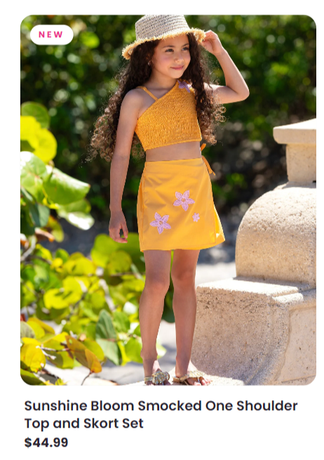 Sunshine Bloom Smocked One Shoulder Top and Skort Set