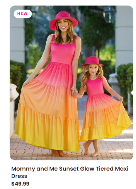 Mommy and Me Sunset Glow Tiered Maxi Dress