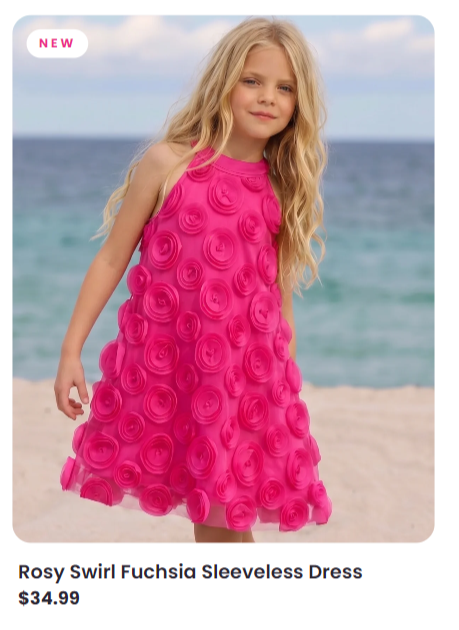 Rosy Swirl Fuchsia Sleeveless Dress