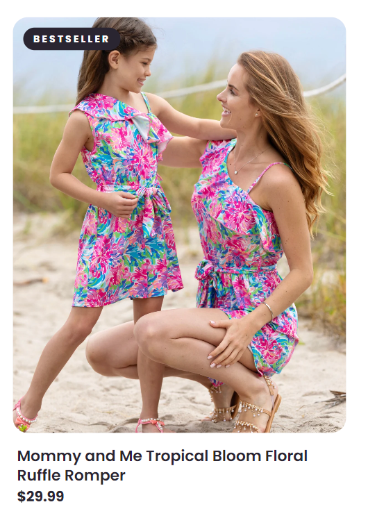 Mommy and Me Tropical Bloom Floral Ruffle Romper