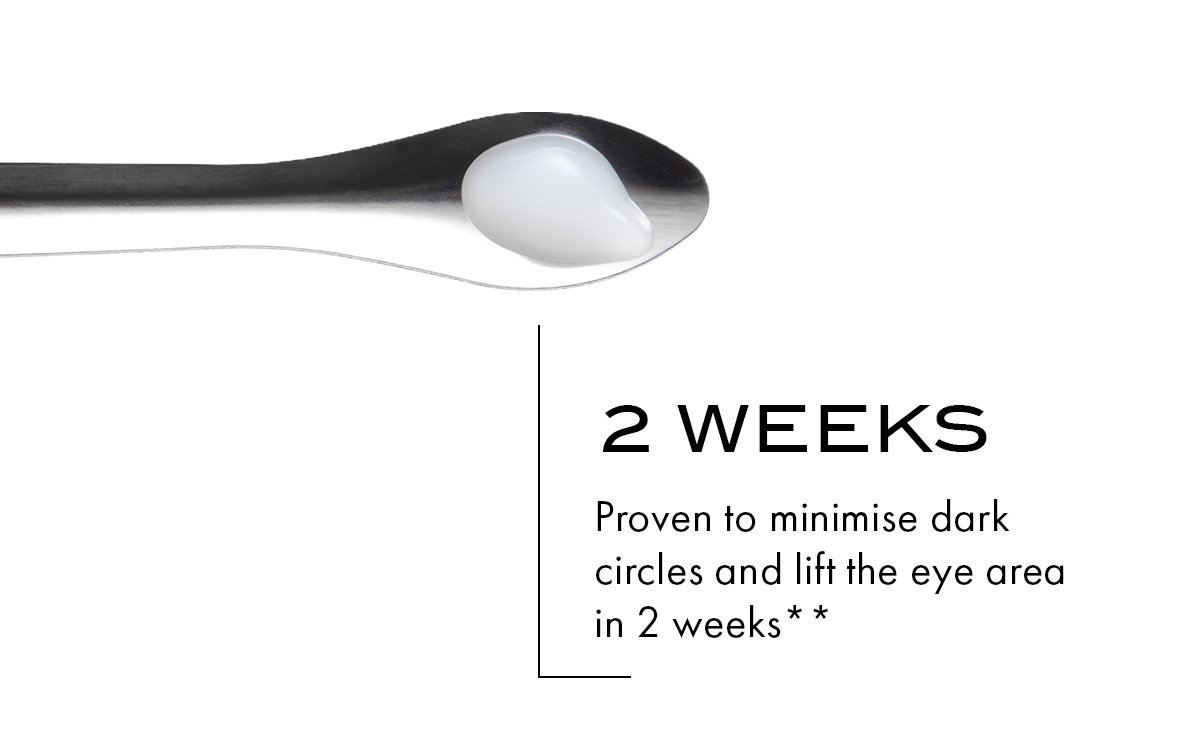 2 weeks proven to minimise dark circles and lift the eye area in 2 weeks**