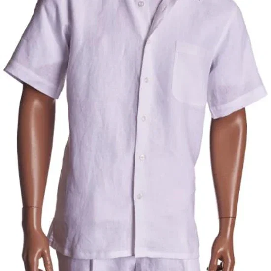 Men's White linen shirt/pant set Finer quality Shirt