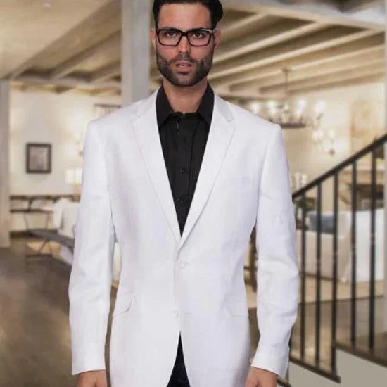 White Linen Sport coat ~ Men's Summer Light Weight Blazer Jacket